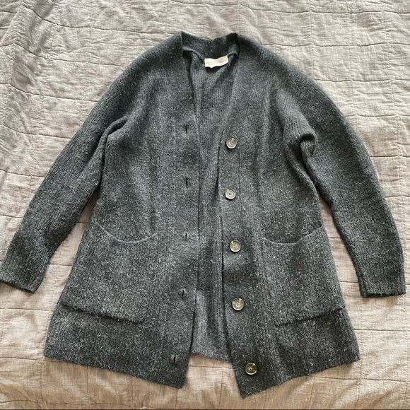 EUC Everlane Oversized Alpaca Cardigan - Heathered Black - Size M - Picture 3 of 6